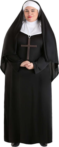 Adult Traditional Nun Costume Dress for Women, Religious Convent Worker Halloween or Cosplay Outfit