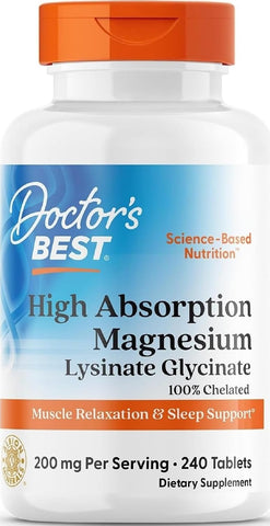 Doctor's Best High Absorption Magnesium Glycinate Lysinate, 240 Count