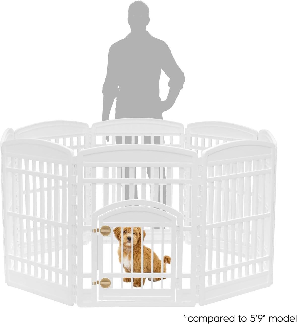 IRIS USA 8-Panel Dog Playpen, Pet Enclosure, White