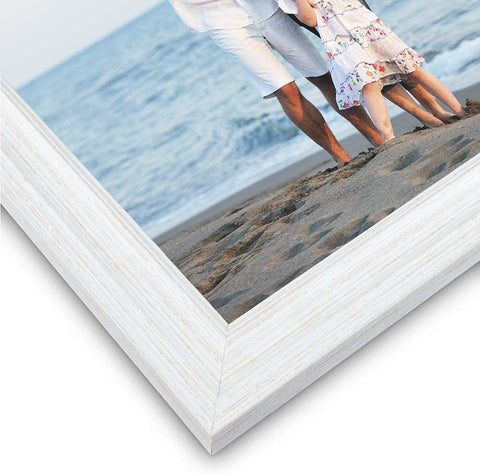 LaVie Home 5x7 Picture Frames (1 Pack, Distressed White) Rustic Photo Frame Set with High Definition Glass for Wall Mount & Table Top Display