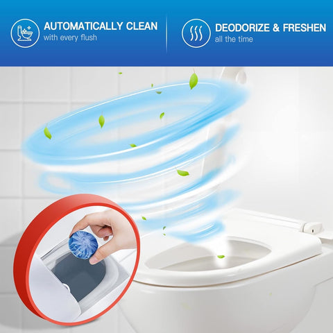 Vacplus Toilet Bowl Cleaner Tablets, 100 Pack, Auto Cleaning, Long-Lasting