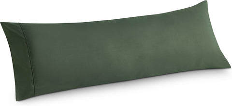 Bedsure Body Pillow Case Cover - Olive Green Brushed Microfiber Long Pillow Cases, Ultra Soft and Cozy Body Pillowcase with Envelope Closure for Kids, Wrinkle, Fade Resistant, 1 Pack, 20x54 Inches