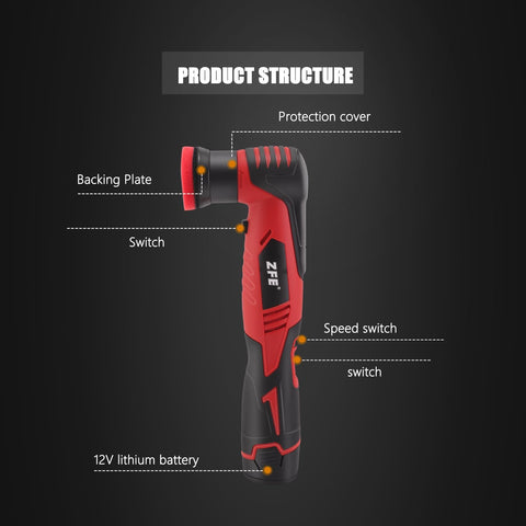 Mini Oribtal Polisher Variable Speed Car Polisher 12V Car Detailing Machine, Rechargeable Batteries, Polisher for Car Detailing Polishing Cleaning