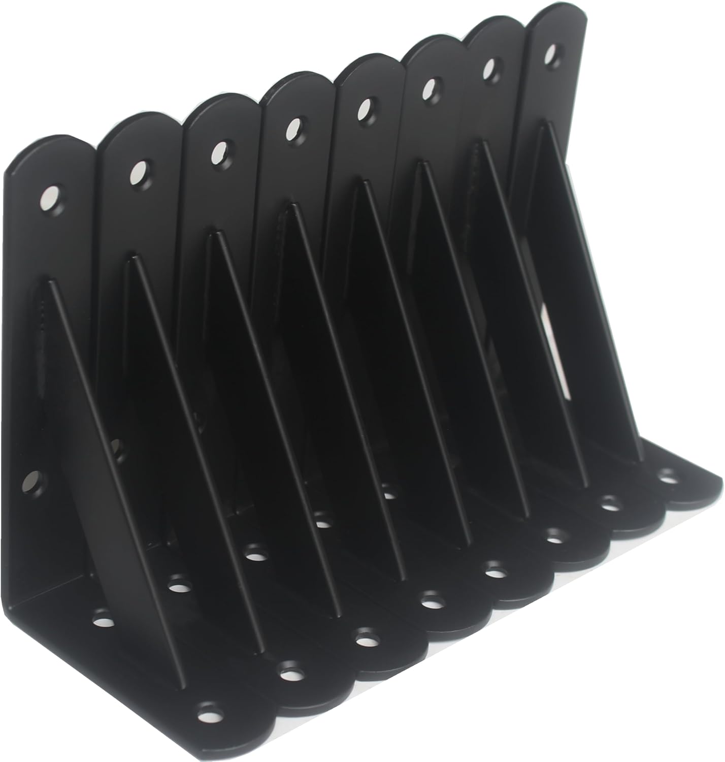 8 Pack L5 x H 3" Black Heavy Duty Shelf Brackets with Screws Metal Shelf Brackets Shelf Support Angle Brackets for Shelves L Brackets Heavy Duty Floating Shelf