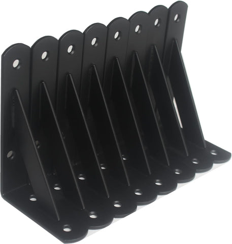 8 Pack L5 x H 3" Black Heavy Duty Shelf Brackets with Screws Metal Shelf Brackets Shelf Support Angle Brackets for Shelves L Brackets Heavy Duty Floating Shelf
