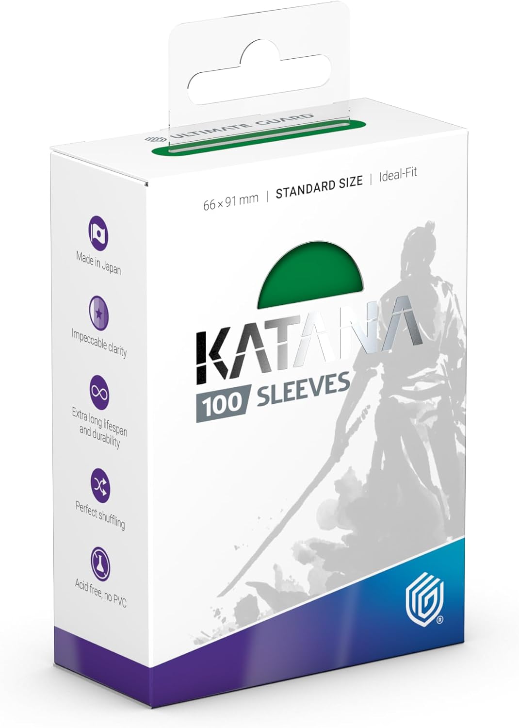 Ultimate Guard Katana Card Sleeves: 100 Standard Size TCG Sleeves, 66 x 91mm, Jade Garden Back, Tournament Quality, No PVC & Acid-Free, High Clarity