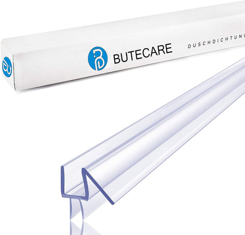 2-Pack Butecare Frameless Shower Door Bottom Seal for Glass Doors – Stop Shower Leaks and Create a Water Barrier (3/8” x 39”)
