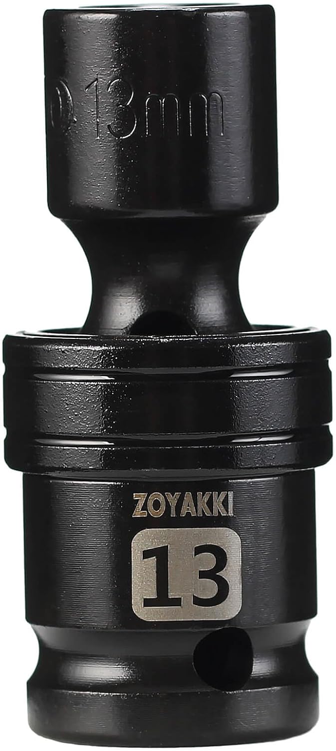 13mm Swivel Socket 1/2" Drive Shallow 6 Pt CR-MO Swivel Impact Socket for Nut Removal