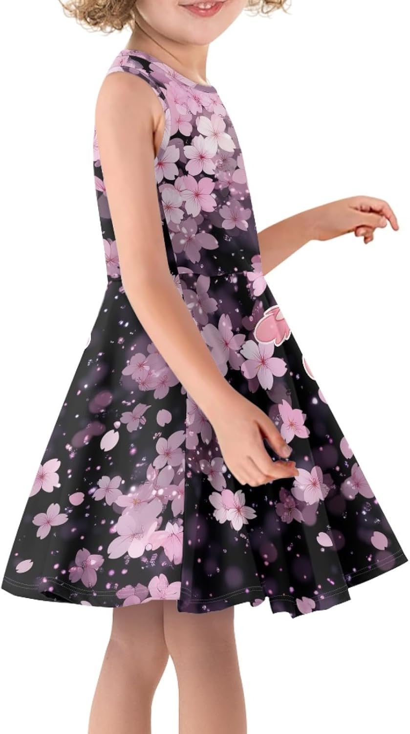 Kids Casual Dress for Girls Cute Outfits Sleeveless Clothes Size 3-16