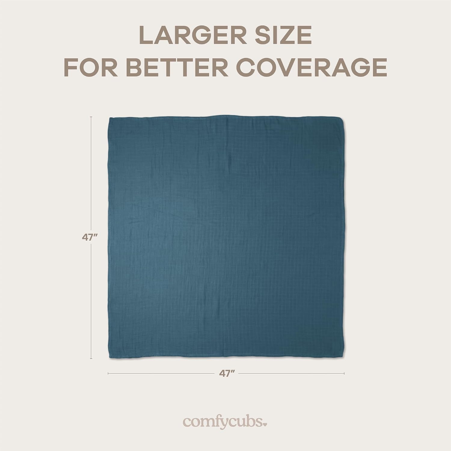 Comfy Cubs Muslin Swaddle Blankets Pack of 4 - Sage, Pacific Blue, Fern, Neptune