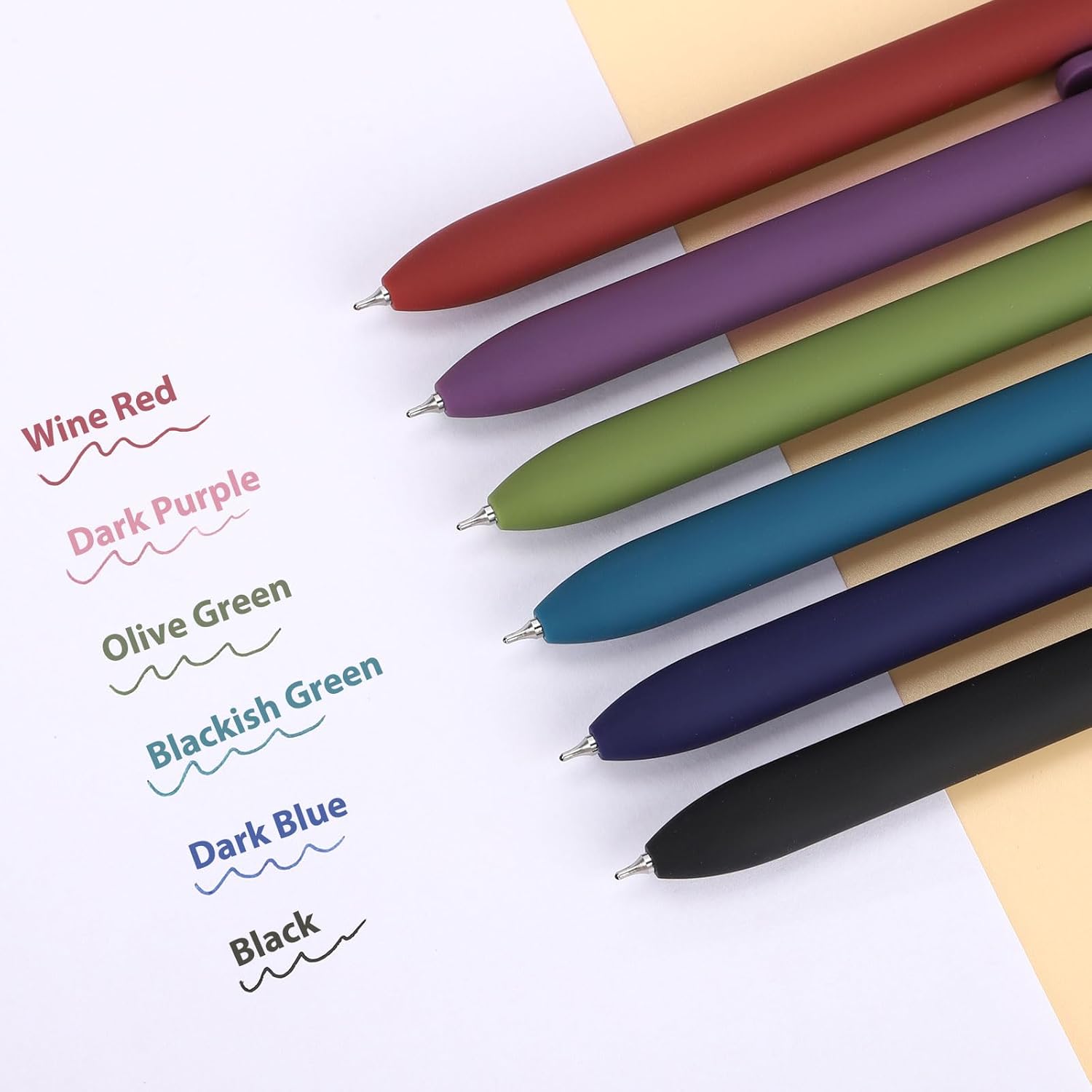 FIOVER Colored Gel Pens 24 Pack 0.7mm Medium Point Pens for Journaling