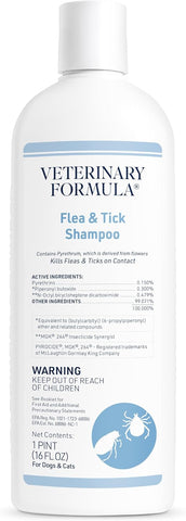 Veterinary Formula Flea and Tick Shampoo for Dogs and Cats, 16 oz