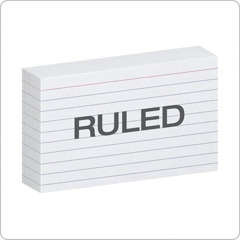 Oxford Index Cards, 3 x 5 Inches, White, Lined on Front, Blank on Back, Flashcards for School and Studying, Recipe Note Cards, 500 Count (5 Packs of 100) (40176)
