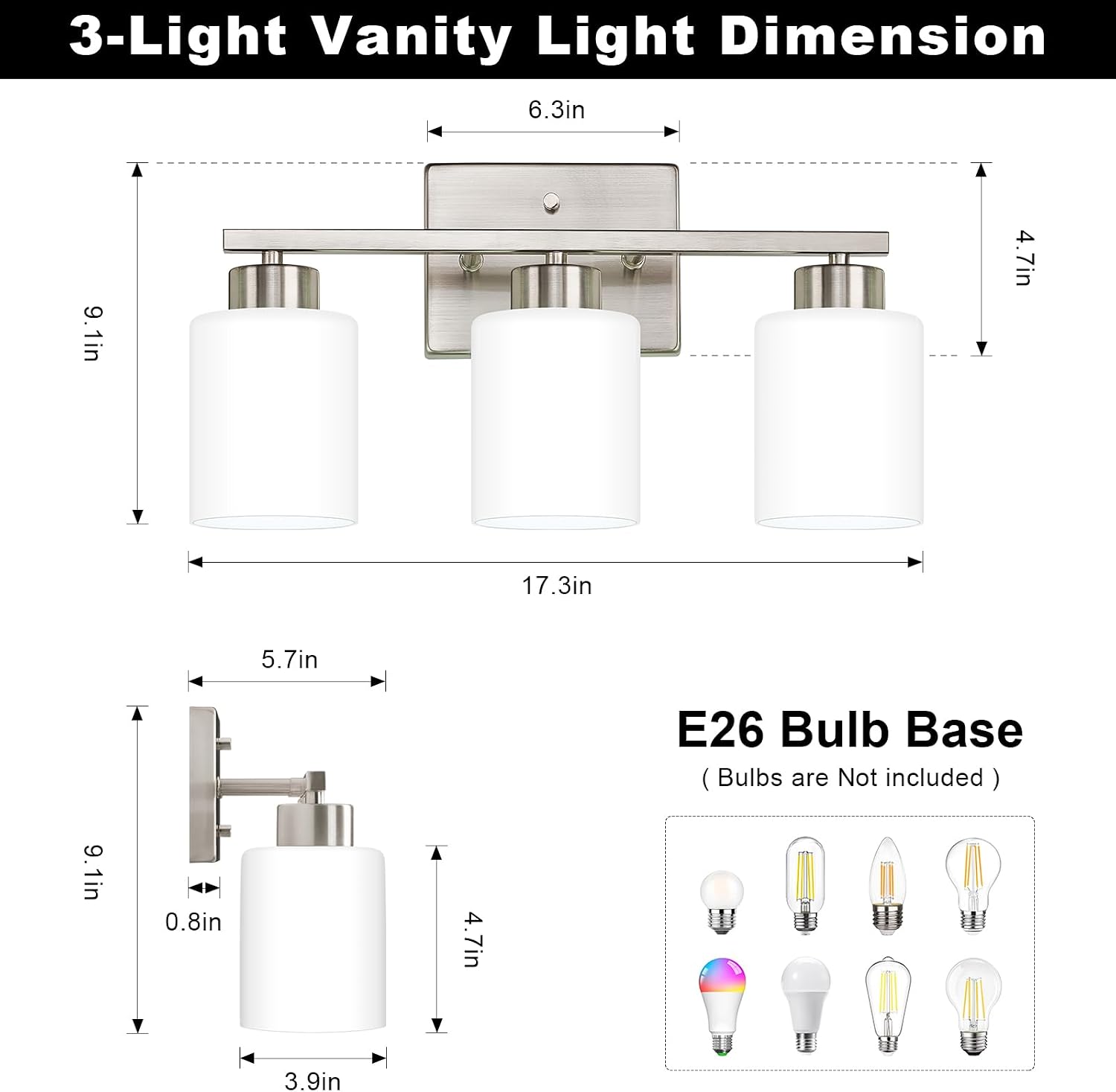 FonmYim Brushed Nickel Bathroom Light Fixtures Vanity Lights Over Mirror