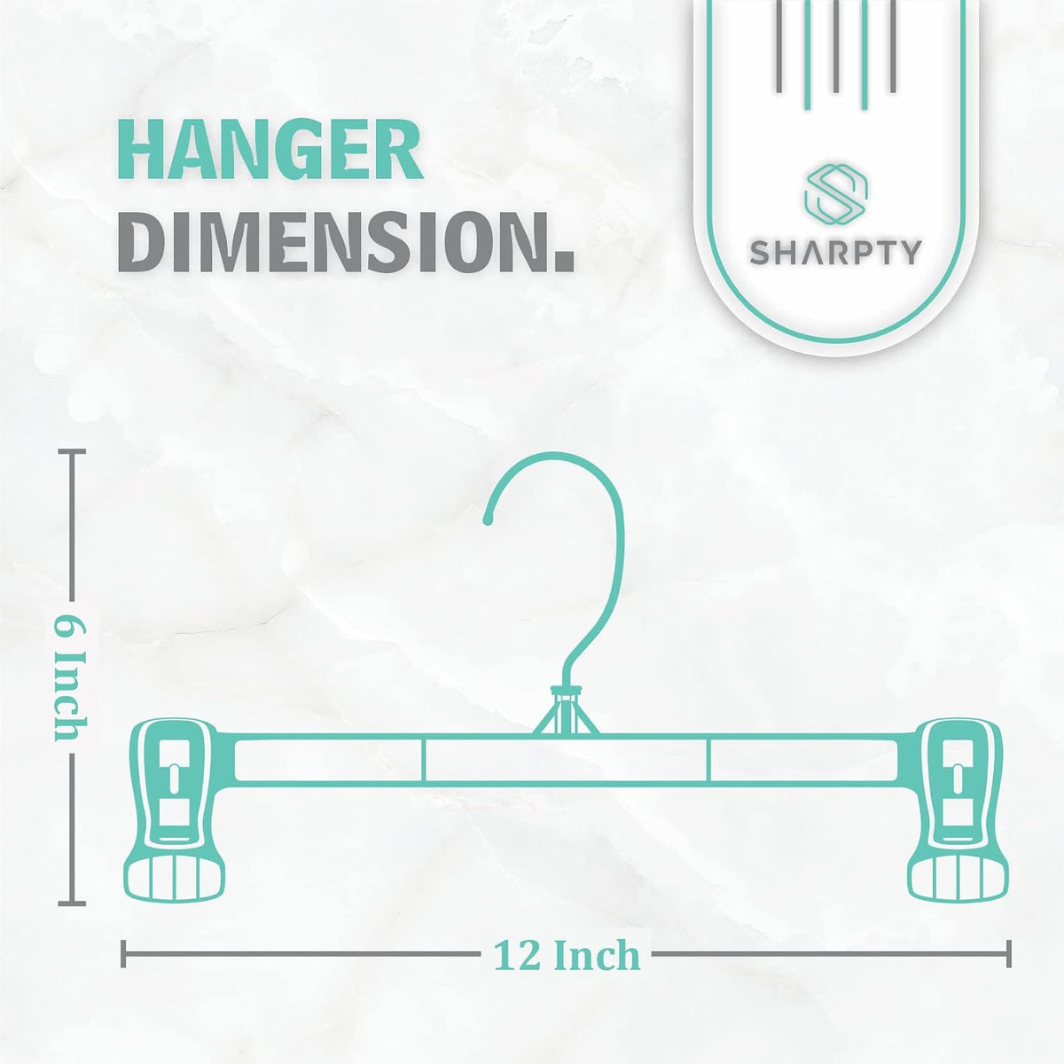 Sharpty Pant & Skirt Hangers - Closet Hangers for Shorts, Shirts, Jeans, Dresses, Slacks, Coats, Clothes, Clothing, Garments & More - Durable, Space Saving & Non-Slip, Black - 25 Pack