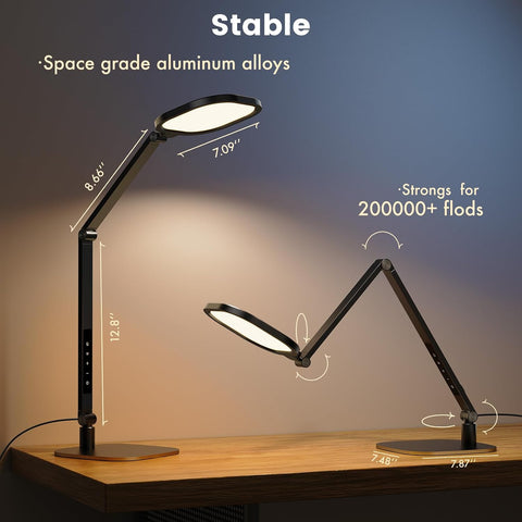 LitONES Desk Lamp for Home Office, Tall Computer Ring Light with CRI 97.8