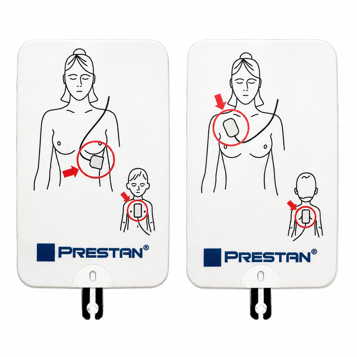 PRESTAN AED Training Pads Adult, UltraTrainer & Trainer Plus, 4-Pack