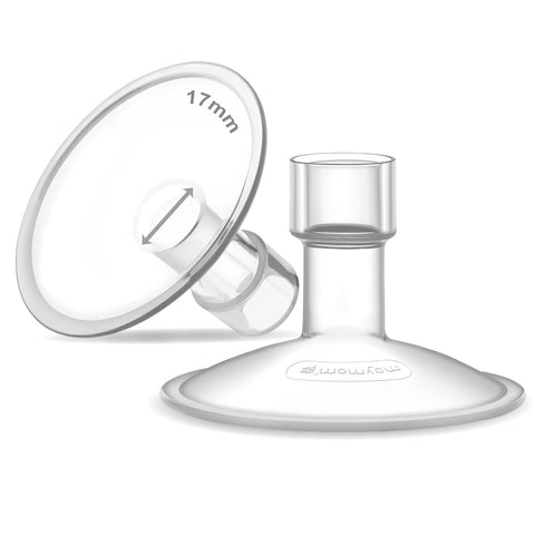 17mm Maymom MyFit Shields Saucer Series Compatible with Medela Breast Pump- PersonalFit, Freestyle, Harmony, Maxi, Freestyle Flex Connector; Connect to Maymom Widemouth/Narrow Connector, 2pcs