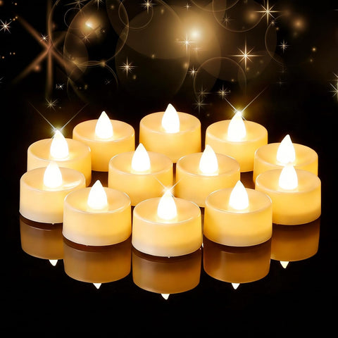 Amagic 12/24/50/100/150 Pack Battery Operated Tea Lights Candles, 12 Pack