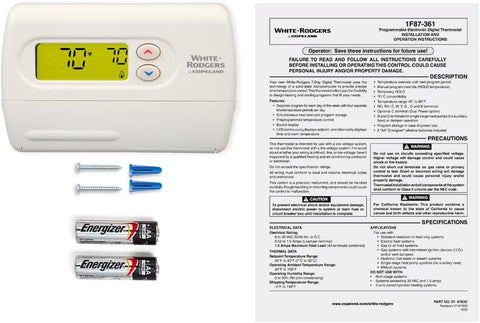 White-Rodgers Classic 80 Programmable Digital Thermostat, 1F87-361