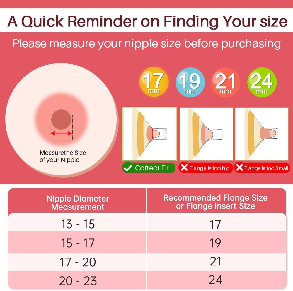 24 mm Oval Flanges Shields Compatible with Medela Pumps, Replacement Parts for Pump in Style, Symphony, Swing Maxi, Harmony and Personalfit Flex–Breast Pump Accessories