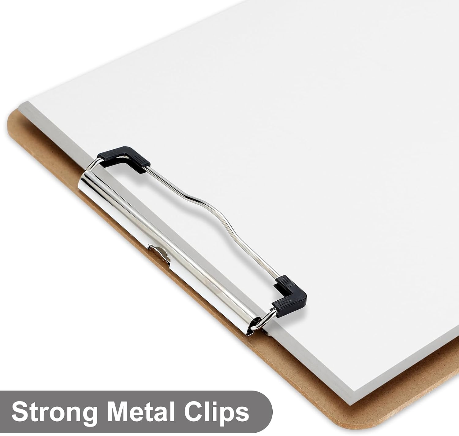 Wood Clipboard, Letter Size Hardboard Clip Board 8.5 x 11