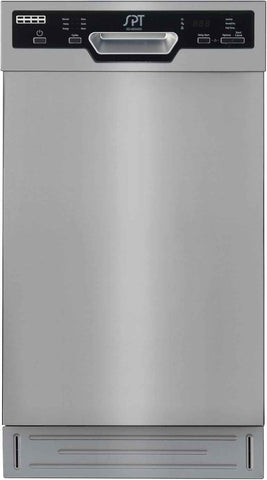 SPT SD-9254SSB 18″ Wide Built-In Stainless Steel Dishwasher w/Heated Drying, ENERGY STAR, 6 Wash Programs, 8 Place Settings and Stainless Steel Tub