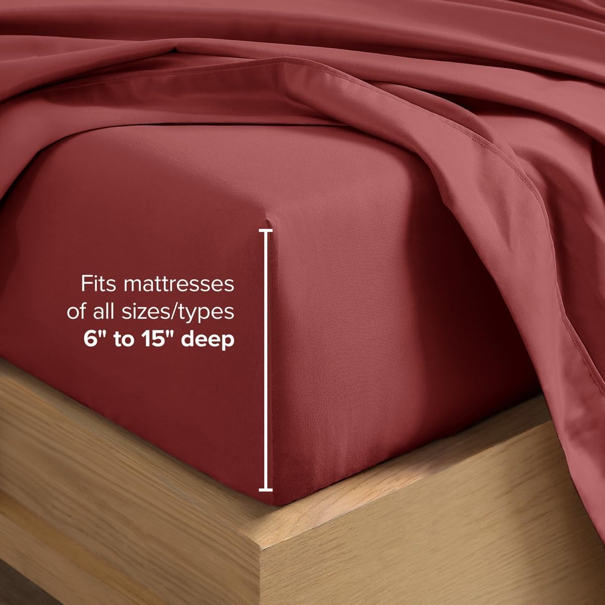 Bare Home King Sheet Set - 1800 Ultra-Soft (King, Rosewood)