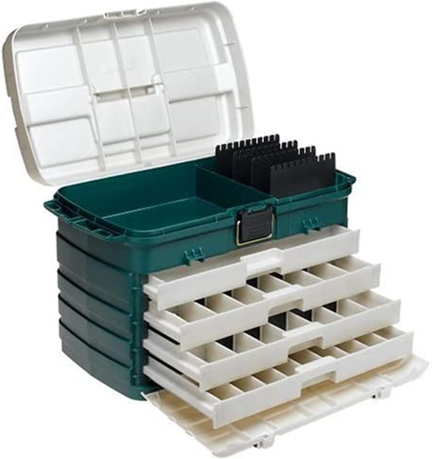 Plano 4-Drawer Tackle Box Green Metallic/Silver ,One Size