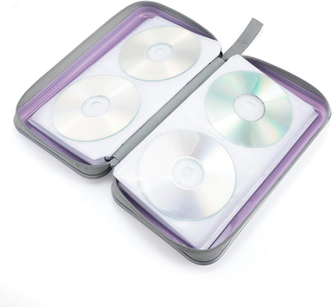 alavisxf xx CD Case, 96 Capacity Hard Plastic Organizer Wallet for Car