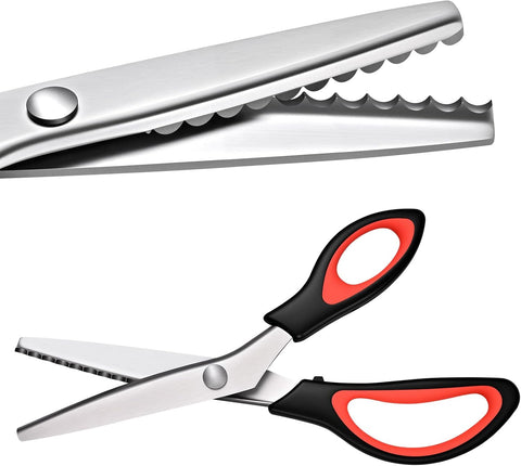 Scalloped Pinking Shears for Fabric, 7mm Decorative Edge Craft Scissors