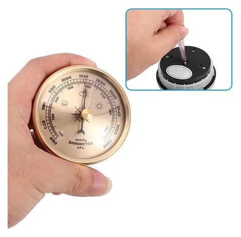 DXYOYONGMZ 3 in 1 Barometer, Traditional Barometer, Round Dial Air Weather Station, Gold