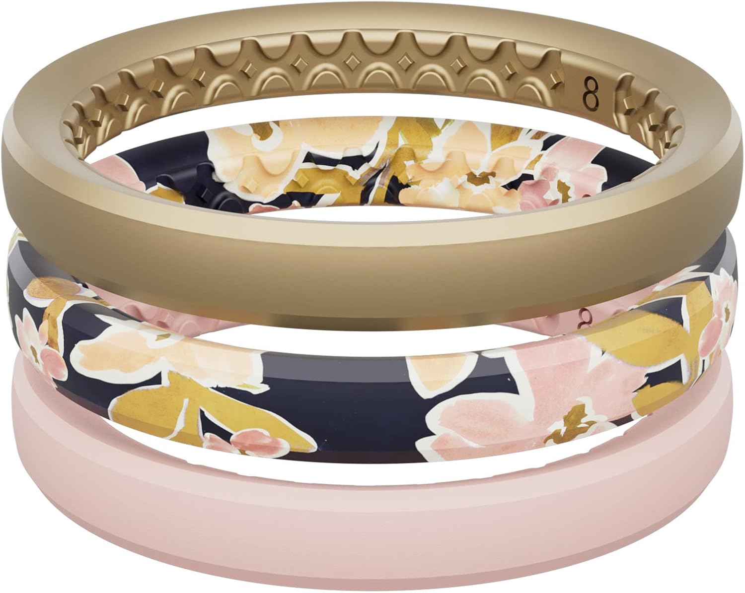 Groove Life Stackable Ring Set for Women, Breathable Silicone Wedding Bands