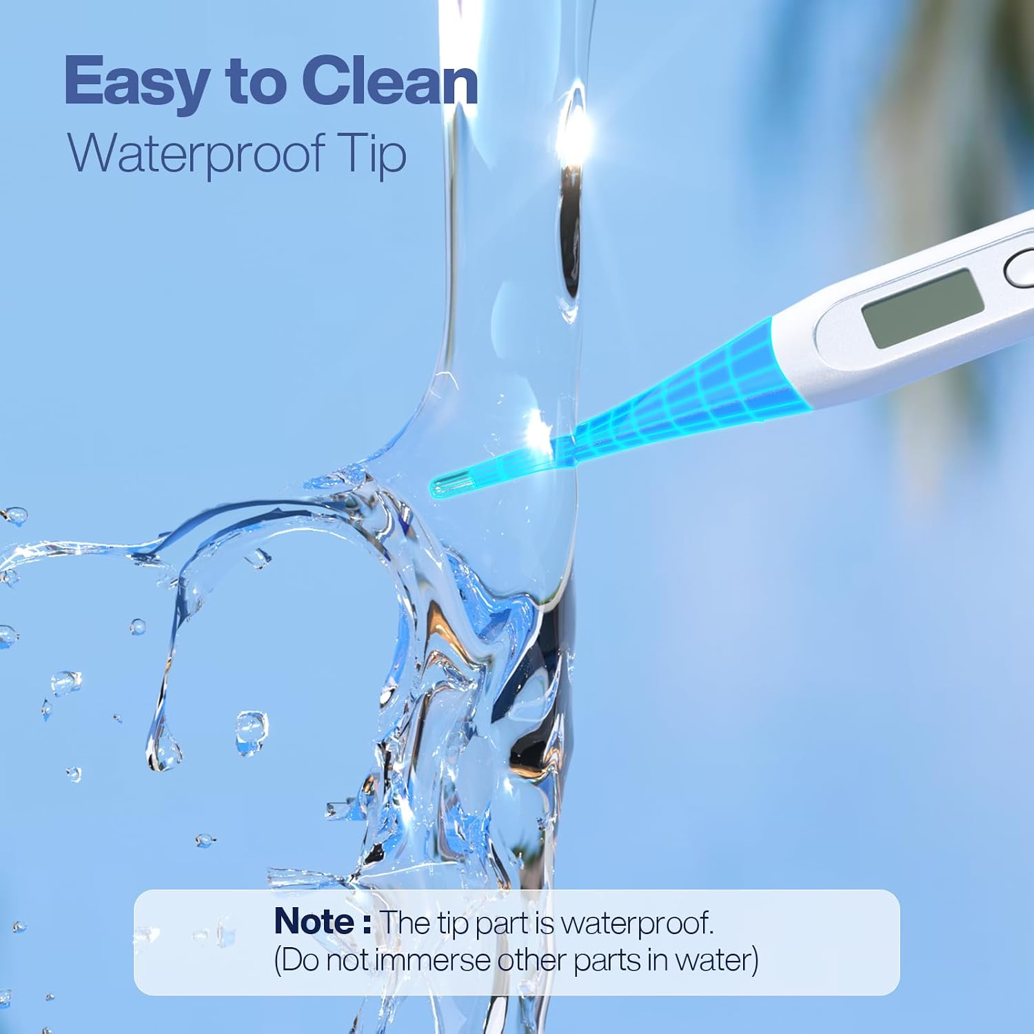 Boncare 10 Seconds Oral Thermometer for Adults and Kids, Light Blue