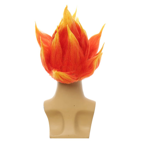 HUNIGIR Fire Wig with Tie Stylish Flame Wig Ombre Orange Costume Hair Halloween Party Cosplay Fire Spiked Hair