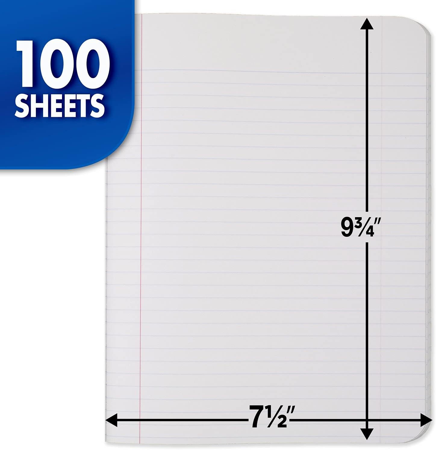 Mead Composition Notebook, 3 Pack, College Ruled Paper, 7-1/2" x 9-3/4", 100 Sheets per Comp Book, Black Marble (38111)