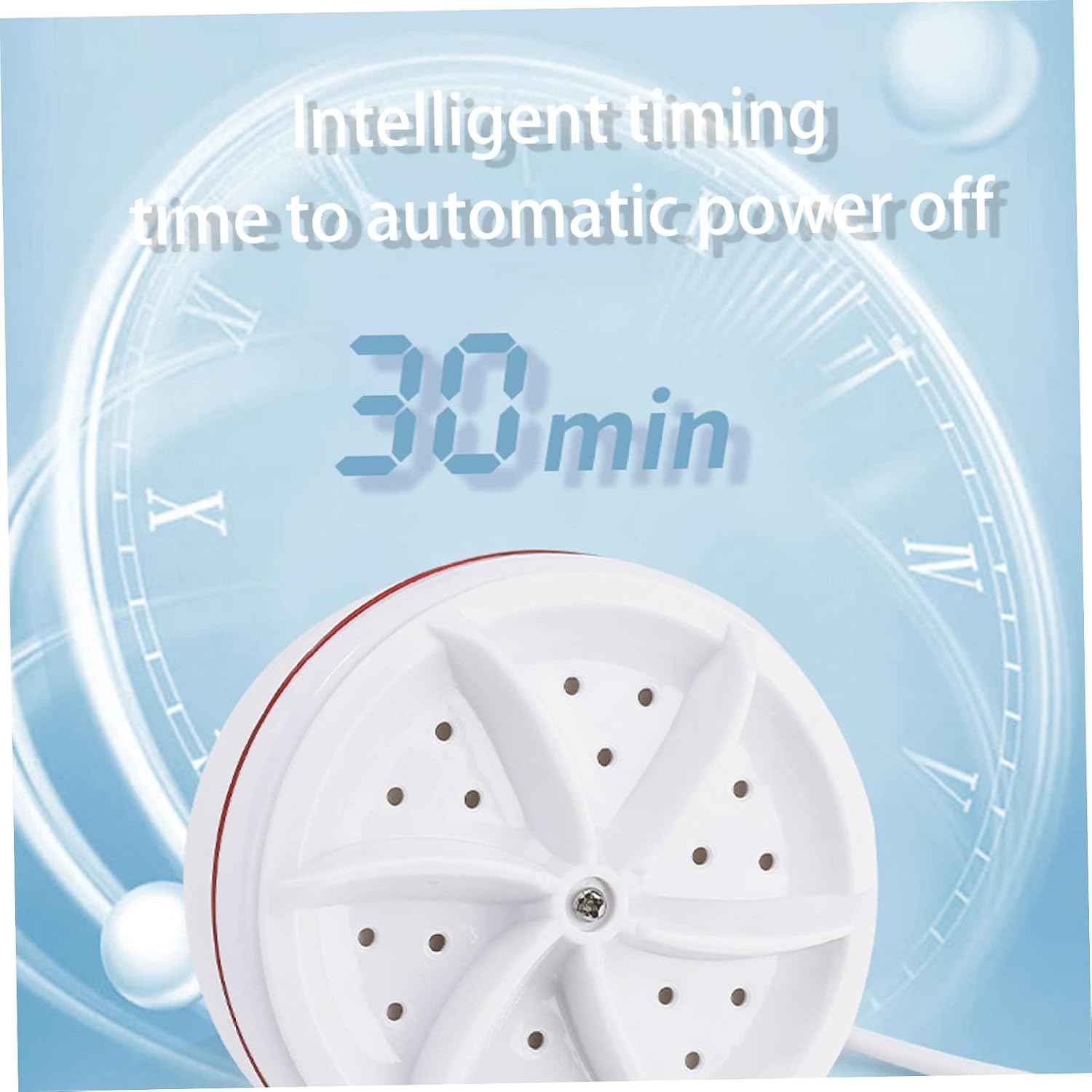 Mini Washing Machine Portable Washing Machine Portable Washer USB Turbo Washing Machine for Home Travel Camping 30W White