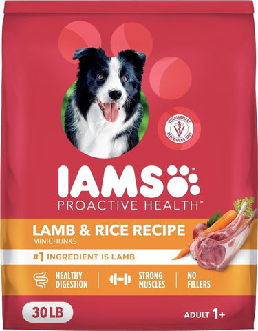 IAMS Proactive Health Minichunks Dry Dog Food, Lamb & Rice, 30 lb