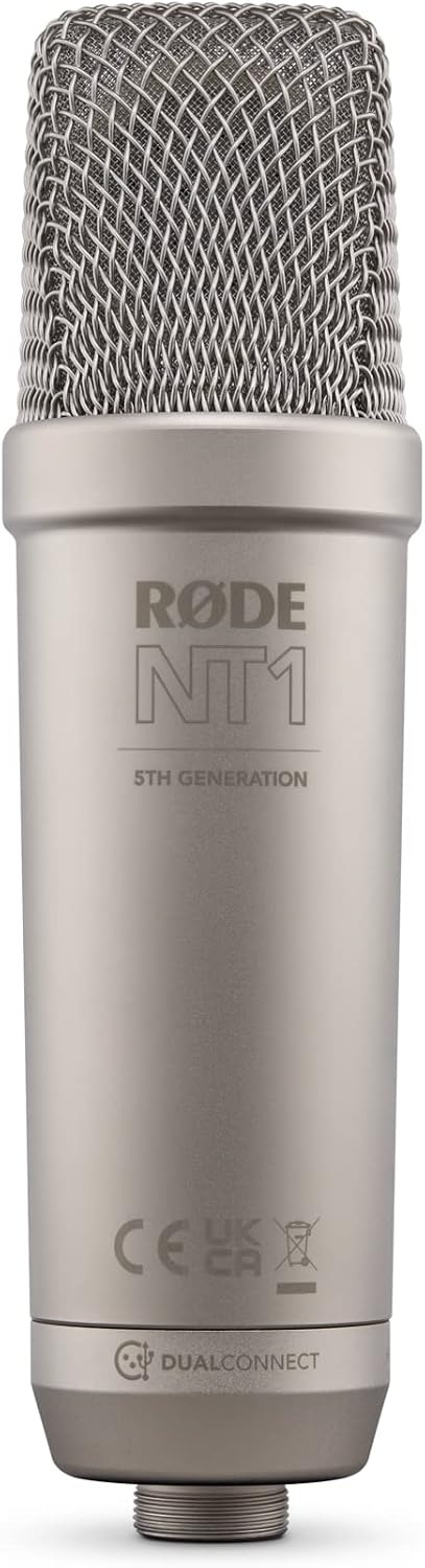 Rode NT1 5th Generation Condenser Microphone with SM6 Shockmount and Pop Filter,Silver