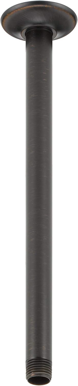 Delta Faucet 14-inch Ceiling Mount Shower Arm and Flange, Black Straight Shower Arm, Matte Black U4998-BL