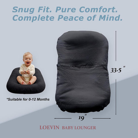 0-24 Months Baby Lounger Support Cushion for Home Travel,Dark Grey