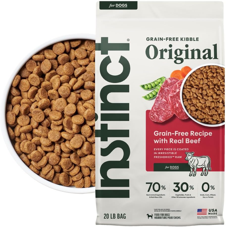 Instinct Original Dry Dog Food, Raw Coated Kibble, Real Beef, 20 lb. Bag