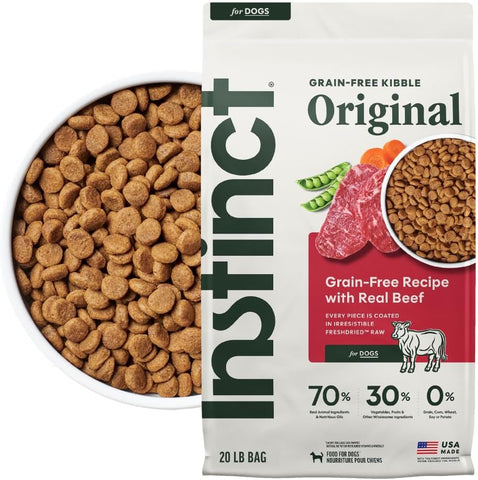 Instinct Original Dry Dog Food, Raw Coated Kibble, Real Beef, 20 lb. Bag