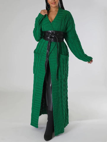 Long Sweaters for Women Cardigan Open Front Long Sleeve Plus Size Chunky Cable Knit Duster Cardigans with Pockets Winter Coat