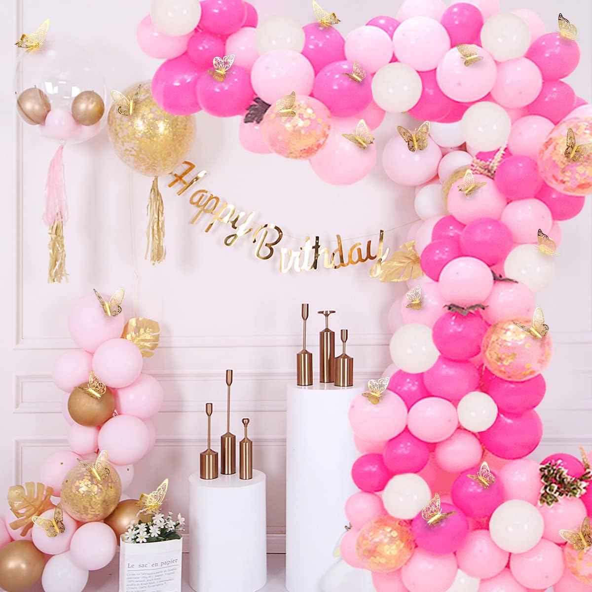 72 Pcs Gold Butterfly Decorations, Wall Decor, 3 Sizes 3 Styles
