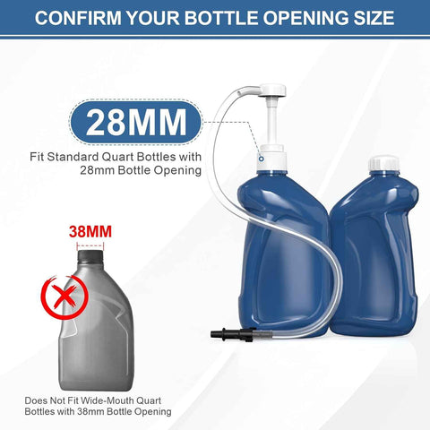 2 Pack Fluid Pump, Fluid Pump for Standard Quart Bottles，10cc Per Pump Stroke, Transmission Fluid Pump with 3rd Hand Adapter, Transfer Gear Oil Transmission and Differential Fluid Pump