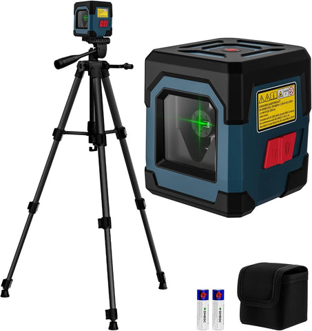Laser Level, RockSeed Cross Line Laser with Self-Leveling, Vertical and Horizontal Line, Rotatable 360 Degree, Carrying Pouch, Battery Included (40 Inch Tripod)