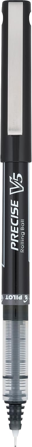 PILOT Precise V5, Extra Fine Point 0.5 mm Black Pens, Black, Pack of 12