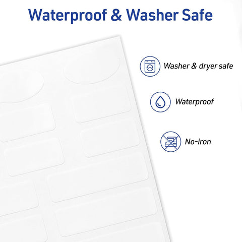 Avery® No-Iron Fabric Labels, Assorted Shapes and Sizes, Washer and Dryer-Safe Waterproof Labels, Non-Printable, 45 Total (40700)