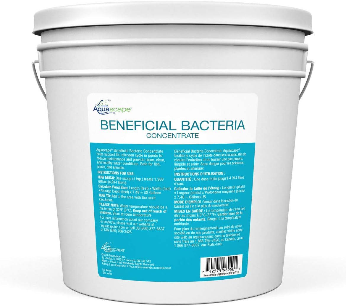 Aquascape 98950 Beneficial Bacteria Water Treatment Dry - 3.2 kg/7 lbs for Pond Water Feature Waterfall | Provides Clean, Clear and Healthy Water Conditions and Reduces Pond Maintenance